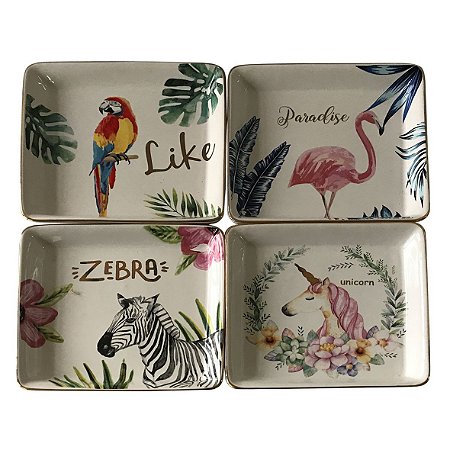 CJ DE TRAVESSAS DE CERAMICA BEST WISHES 12,8CM X 12,8CM X 2C
