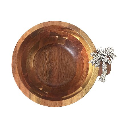BOWL EM MADEIRA DECORATIVO 23CM X 20CM X 8CM