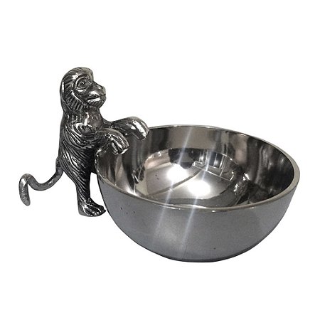 PETISQUEIRA - MACACO EM ALUMINIO PRATEADA 10CM X 10CM