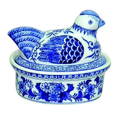POTE DECORATIVO DE PORCELANA 15CM X 11,3CM X 12,7CM