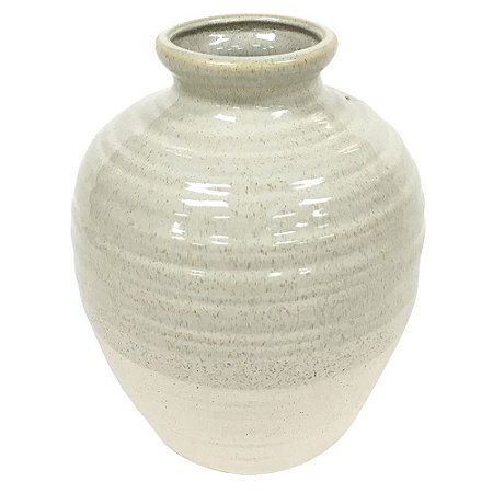 VASO EM CERAMICA AREIA 20CM X 20CM X 26CM