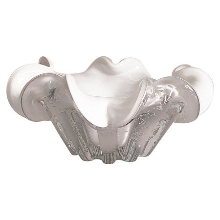 FRUTEIRA DE VIDRO BRANCO MURANO 21CM X 10CM