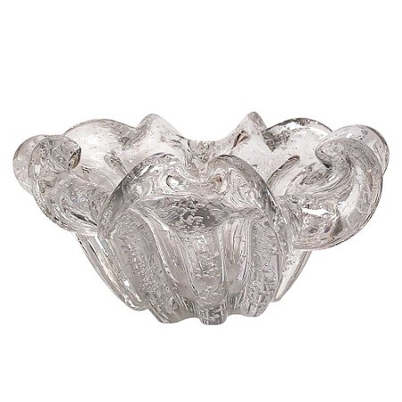 FRUTEIRA DE VIDRO TRANSPARENTE MURANO 21CM X 10CM