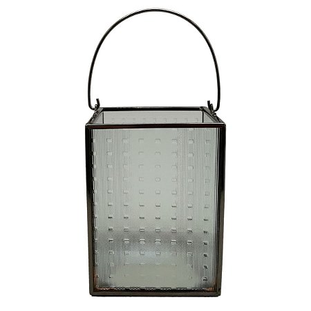 LUMINARIA DE VIDRO COM METAL PRETO