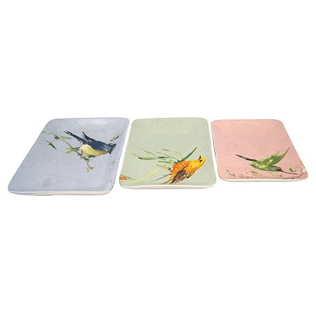 CJ DE PRATOS DE CERAMICA  3 PCS 25,5CM X 15CM X 3,3CM  20,3C