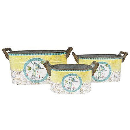 CJ DE CACHEPOTS DE METAL - 3 PCS