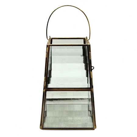 LUMINARIA DE VIDRO COM METAL DOURADO