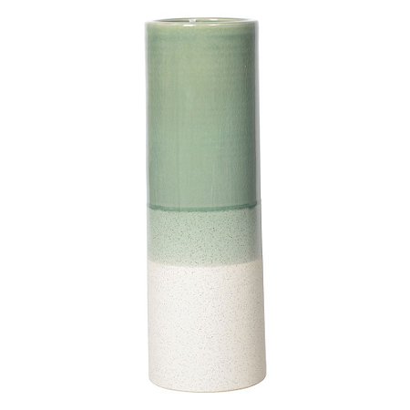 VASO EM CERAMICA VERDE E BEGE D13,5CM X 41,4CM