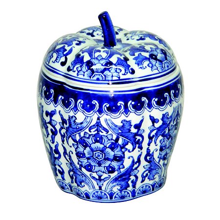 POTE DECORATIVO DE PORCELANA 17,5CM X 17,5CM X 21,6CM