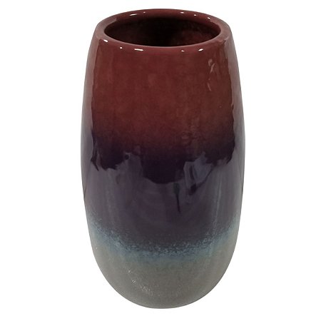 VASO DECORATIVO DE CERAMICA MARROM
