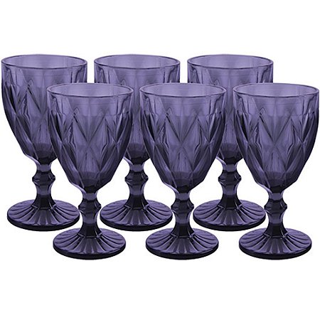 CJ DE 6 TACAS PARA VINHO - FUME - 17 CM