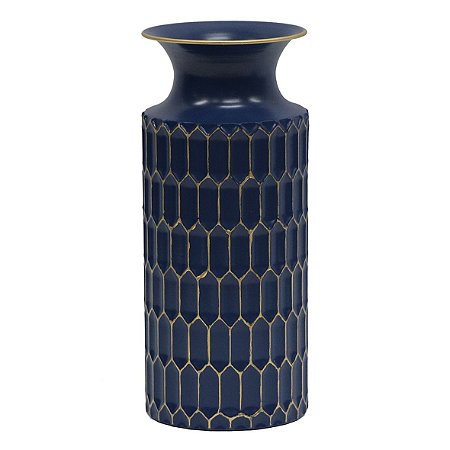 VASO DECORATIVO DE METAL AZUL