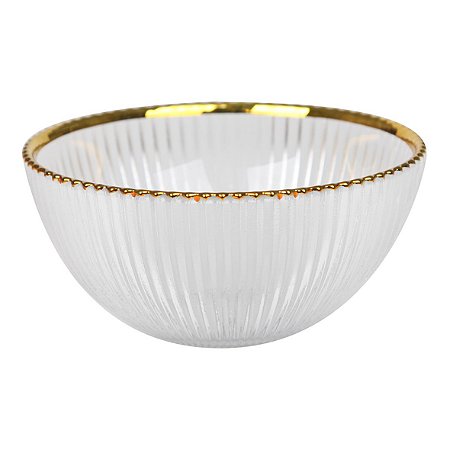 TRAVESSA DE VIDRO COM DOURADO 4 PCS