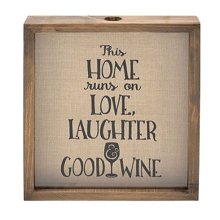 QUADRO DE MADEIRA E VIDRO PARA ROLHAS GOODWINE 33,3CM X 6,5
