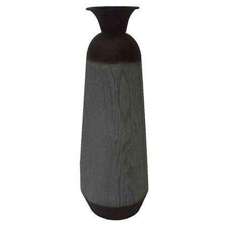 VASO DE CHAO DE METAL RUSTICO MARROM E CINZA