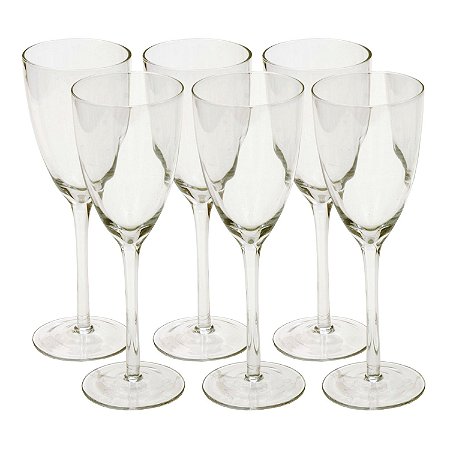CJ DE TACAS VINHO BRANCO COM DESIGN - 6 PCS