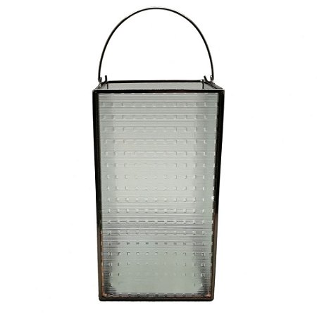 LUMINARIA DE VIDRO COM METAL PRETO