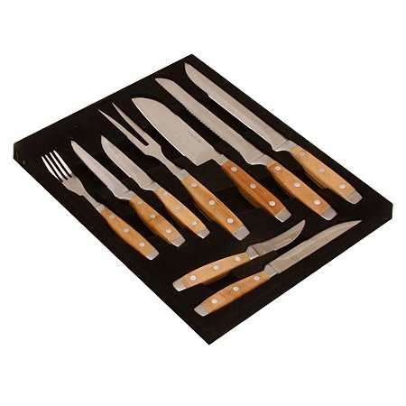 JOGO DE 7 FACAS DE CORTE  2 GARFOS