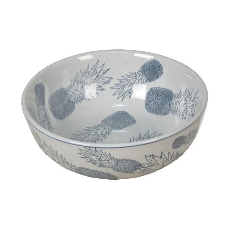 BOWL DE PORCELANA AZUL CLARO  ABACAXI 29CM X 11CM