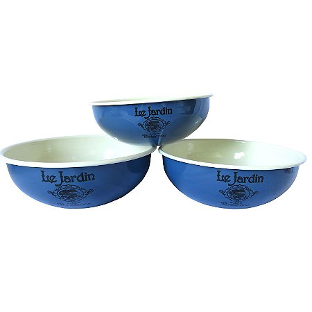 CONJUNTO DE 3 POTES - LE JARDINEM METAL ESMALTADO AZUL G: 2