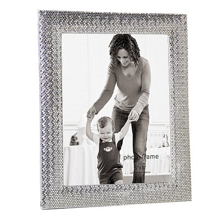 PORTA RETRATO EM VIDRO E METAL PRATEADO 21,5CM X 2CM X 26,5C