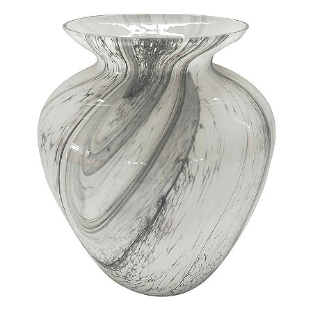 VASO DE VIDRO MARMORIZADO TRANSPARENTE
