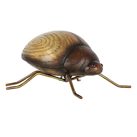 JOANINHA DE RESINA MARROM E METAL DOURADO