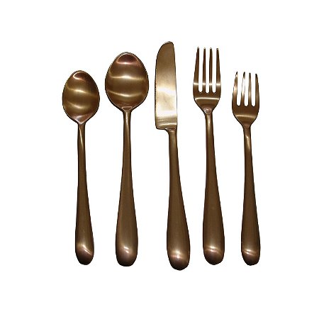 CJ. DE TALHERES - 5 PCS EM METAL COBRE 1 COLHER 20CM | 1 COL