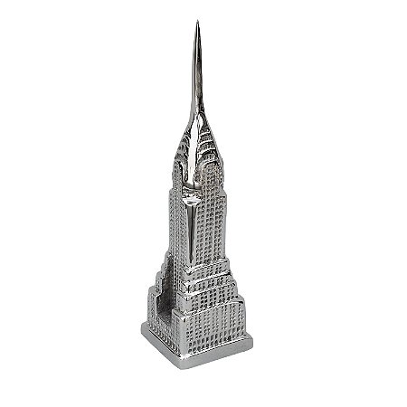 PECA DECORATIVA EM  PRATEADO 39CM