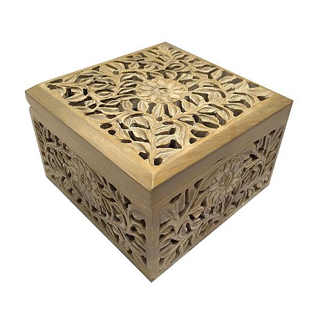 CAIXA EM PEDRA CINZA 17CM X 17CM X 9CM