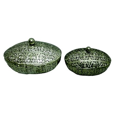 CONJUNTO DE POTES DECORATIVOS DE METAL 2 PCSG 22CM X 16CM X