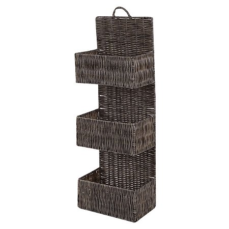CJ DE 2 CESTOS DE FIBRA SINTETICA PARA PAREDE 25CM X 15CM X