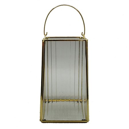 LUMINARIA DE VIDRO COM METAL DOURADO