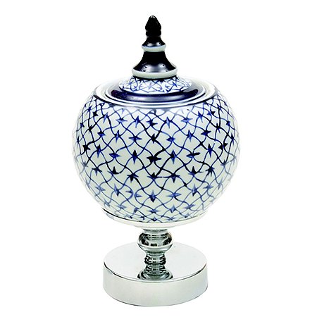 POTE DECORATIVO DE CERAMICA E METAL