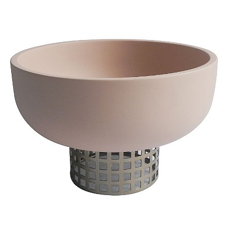 VASO DECORATIVO DE RESINA E METAL 20CM X 20CM X 12,5CM
