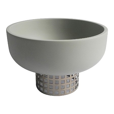 VASO DECORATIVO DE RESINA E METAL 20CM X 20CM X 12,5CM