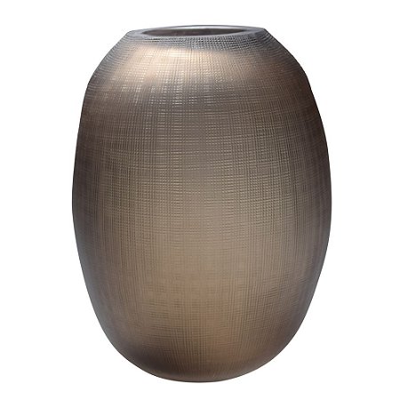 VASO DE VIDRO COM TEXTURA MARROM 15CM X 19,5CM