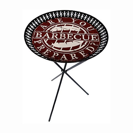 MESA REDONDA DE METAL BARBECUE 43CM X 43CM X 70CM