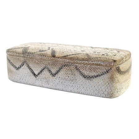 CAIXA COM TAMPA TIPO COBRA CINZA 25CM X 10CM X 7,3CM