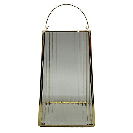 LUMINARIA DE VIDRO COM METAL DOURADO