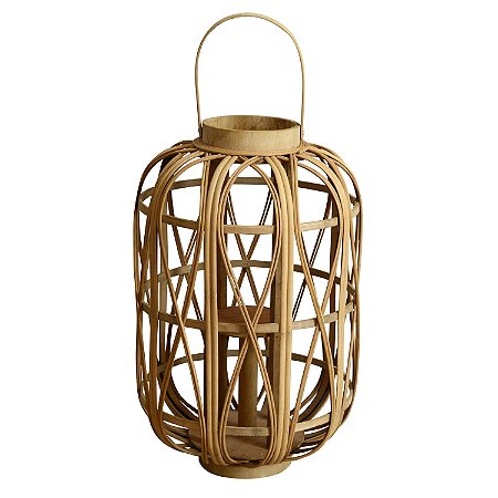 LANTERNA DECORATIVA EM BAMBU  28CM X 44CM