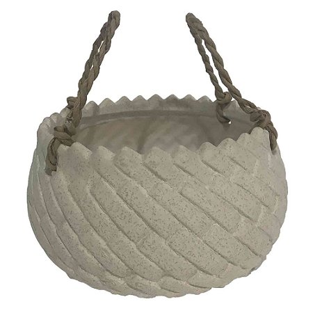 CACHEPOTS DE CERAMICA COM ALA DE BARBANTE