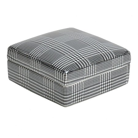 CAIXA DE PORCELANA XADREZ DE PRETO E BRANCO