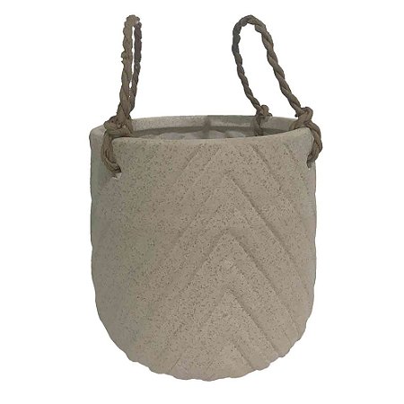 CACHEPOTS DE CERAMICA COM ALA DE BARBANTE