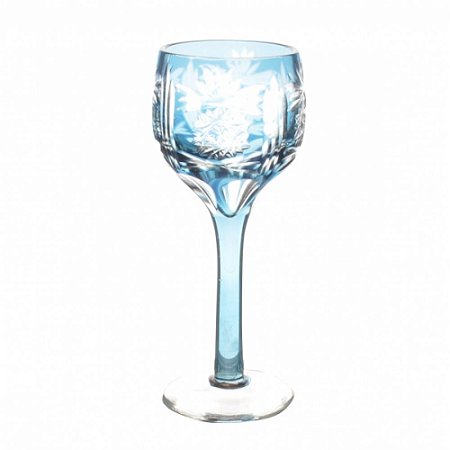 CJ. DE TACAS DE CRISTAL LAPIDADO - 6 PCS - AZUL CLARO - 60 M
