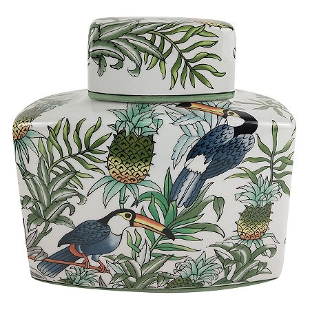 POTE DE PORCELANA TUCANO 21CM X 11CM X 20CM