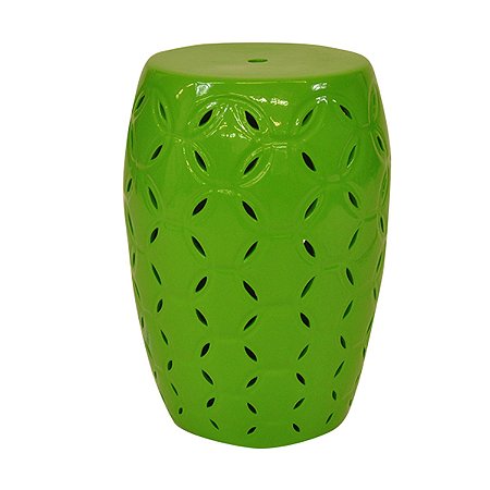 BANQUETA  SEAT GARDEN DE CERAMICA  - VERDE  - 31X31X43 CM