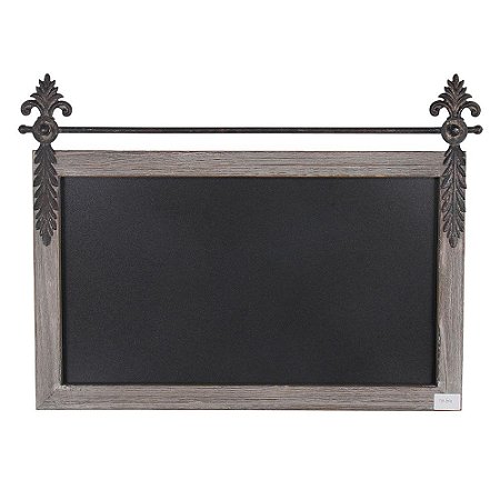 QUADRO NEGRO DECORATIVO COM MOLDURA DE MADEIRA 70,5CM X 51,5