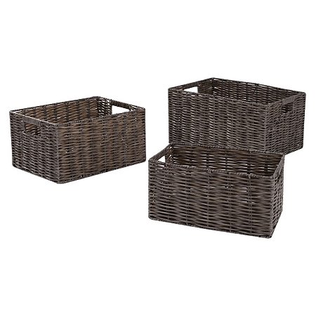 CJ DE CESTOS DE FIBRA SINTETICA  3PCS G 36 X 26 X 18CM  M32