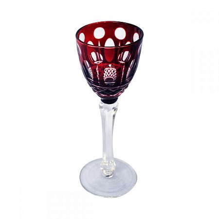 CJ TACASS DE LICOR DE VIDRO VERMELHO  6 PCS 5,2CM X 5,2CM X